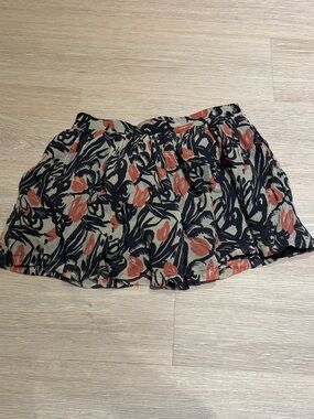 100% Silk Mini Skirt in Black and Rust